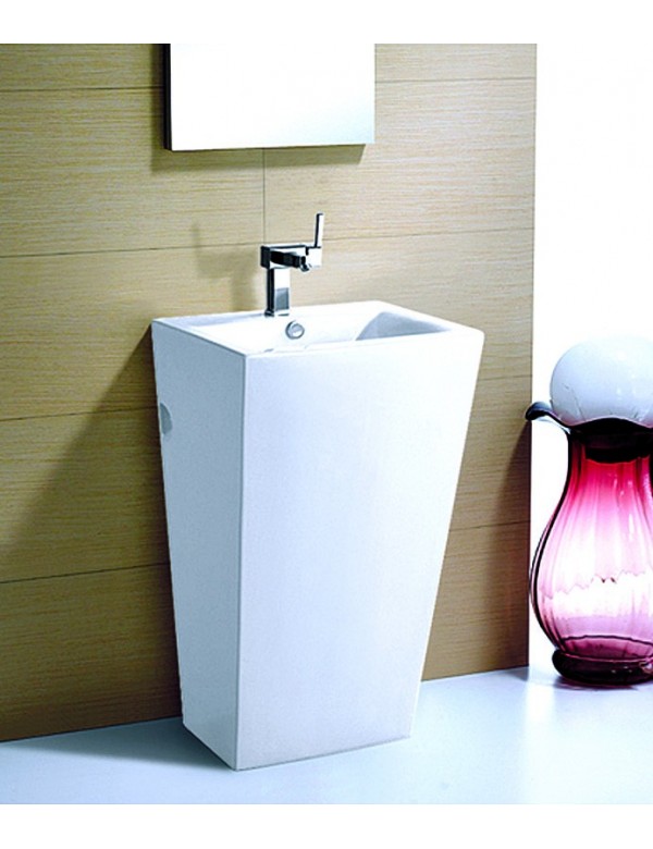 Lavabo totem rectangulaire MARAIS 83x44x38 cm en céramique