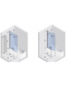 Paroi de bain universelle battante RIHO NAUTIC N500 150x100 cm